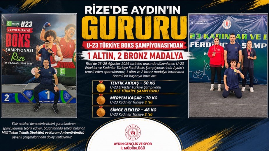 RİZE’DE AYDIN’IN GURURU: U-23 TÜRKİYE BOKS ŞAMPİYONASI’NDAN 1 ALTIN, 2 BRONZ MADALYA