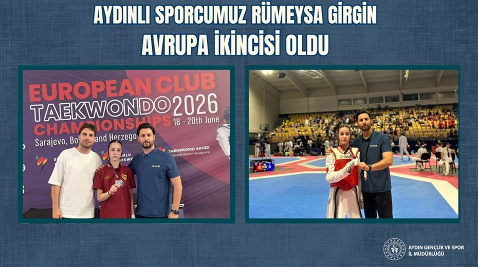 AYDINLI SPORCUMUZ RÜMEYSA GİRGİN  AVRUPA İKİNCİSİ OLDU
