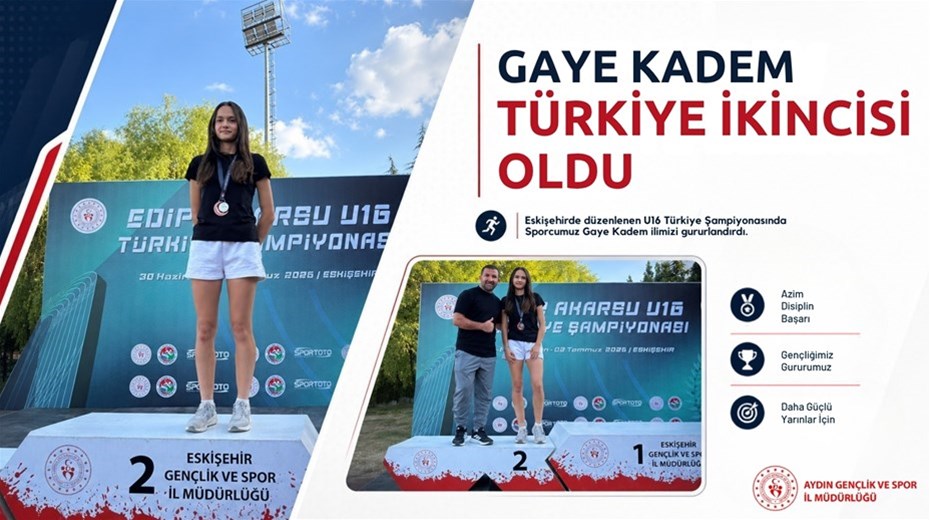 SPORCUMUZ GAYE KADEM TÜRKİYE İKİNCİSİ OLDU