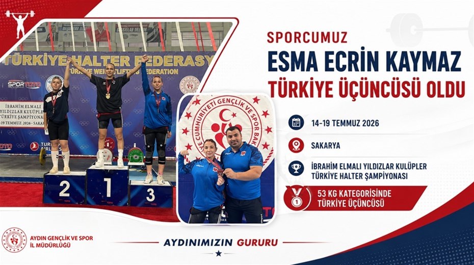 SPORCUMUZ ESMA ECRİN KAYMAZ TÜRKİYE ÜÇÜNCÜSÜ OLDU