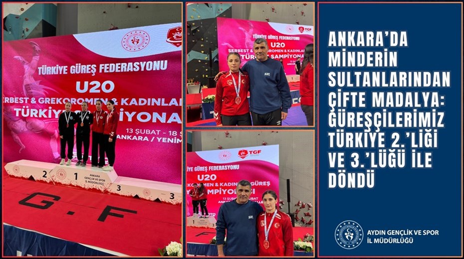 ANKARA’DA MİNDERİN SULTANLARINDAN ÇİFTE MADALYA: GÜREŞÇİLERİMİZ TÜRKİYE 2.’LİĞİ VE 3.’LÜĞÜ İLE DÖNDÜ